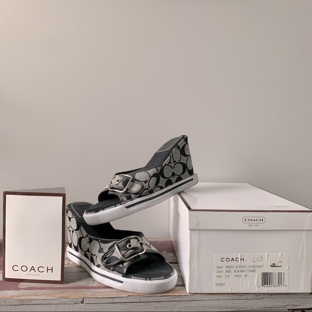 EUC Coach “Alyssa L Logo Wedges”, size 6